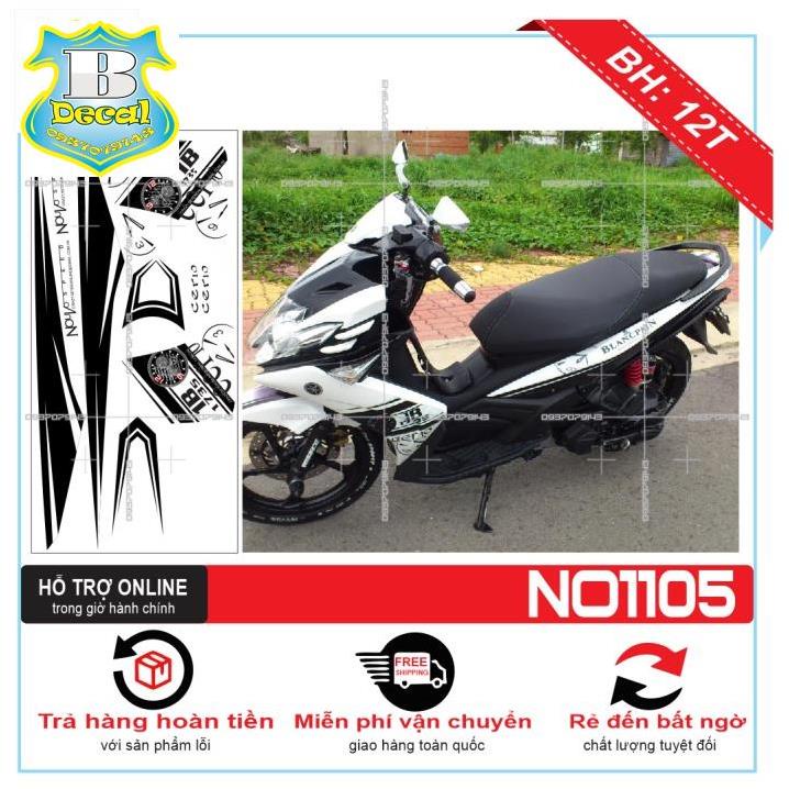 ( Quí khách vui lòng mang ra tiệm cho thợ dán ) Tem NOUVO 4 LX 1753 DÁN XE TRẮNG [Bi Decal]