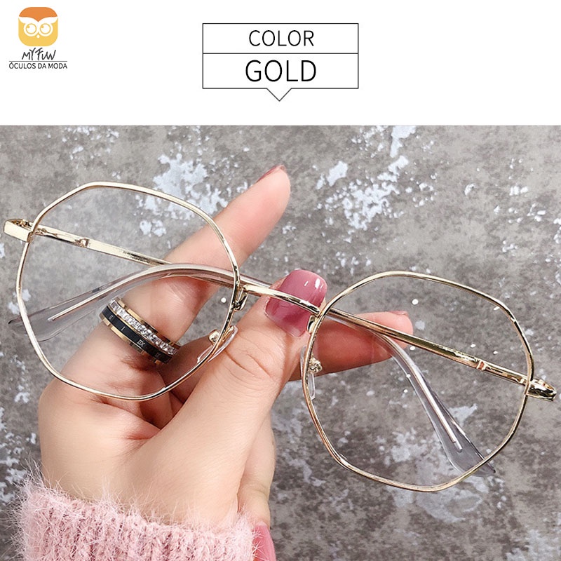 Kính Mát Gọng Kim Loại Chống Tia Bức Xạ Thời Trang Cho Nữ