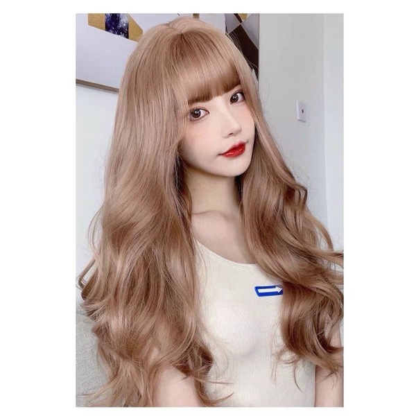 Tóc giả nữ nguyên đầu xoăn lơi  dài 60cm, chất tơ cao cấp mềm mượt