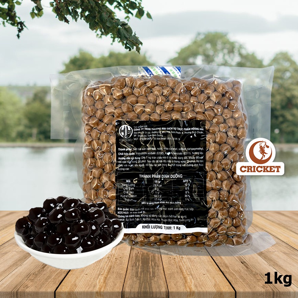 Trân Châu Đen Đài Loan Hoàng Hải - Túi 1kg - Dẻo, Dai, Hương Thơm Tròn Vị - Nguyên liệu trà sữa tuyệt hảo