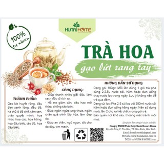 Trà gạo lứt rang tay mix hoa Huna's Home