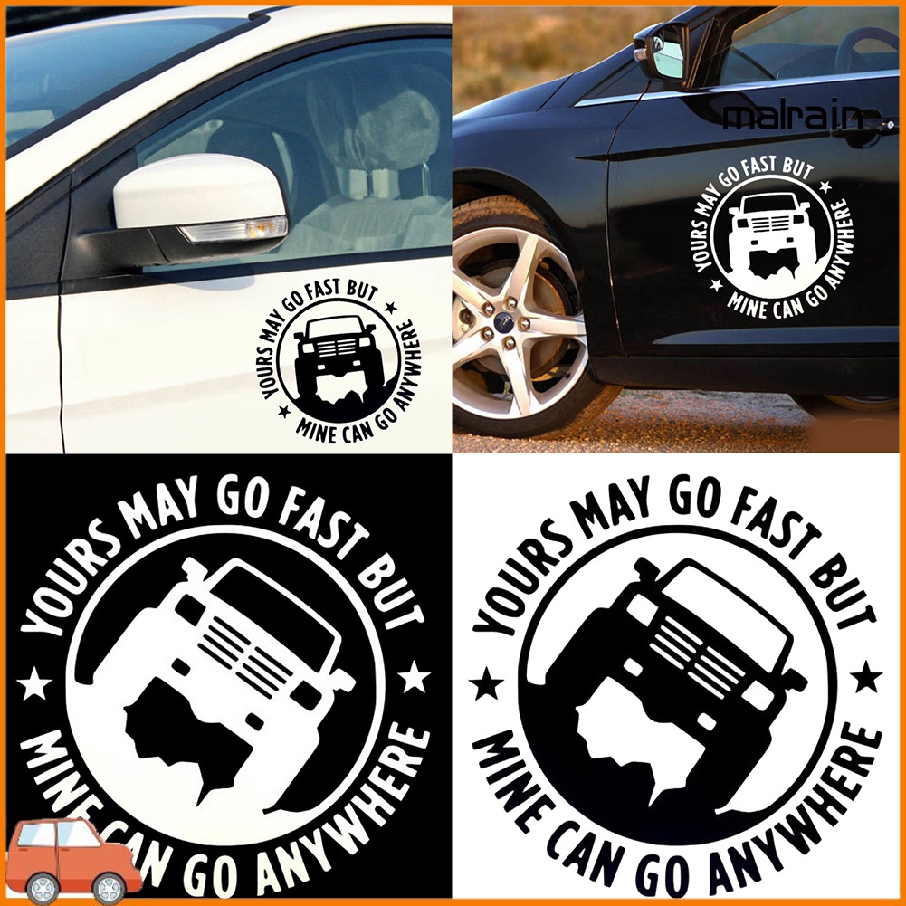 Miếng Dán Trang Trí Cửa Xe Hơi Phản Quang In Chữ Ma Yours May Go Fast
