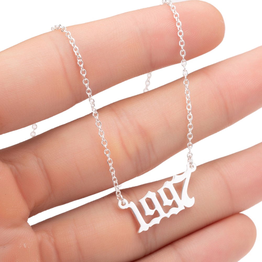 Vòng cổ Thép Không Gỉ Mặt Kỹ Thuật Số Năm Mới Cá Tính