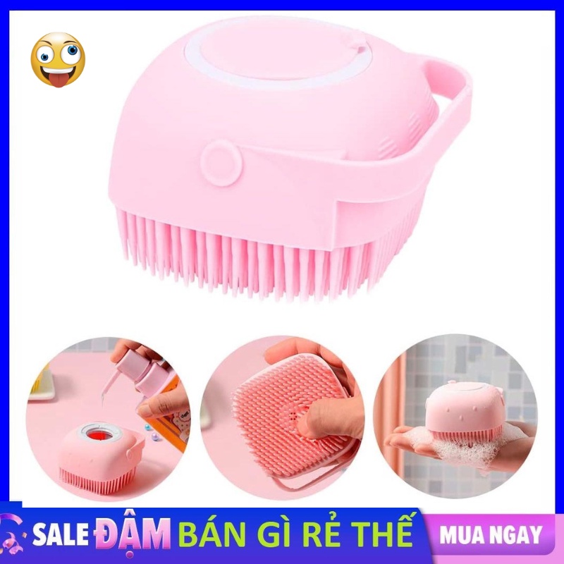 Bông tắm gai sillicon mềm tạo bọt có ngăn chứa xà phòng