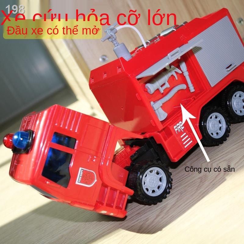 【2021】Bộ đồ chơi xe cứu hỏa phun nước mô hình lớn dành cho trẻ em thang quán tính tải kỹ thuật bé trai