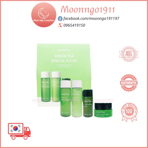 [MiNi] Set Dưỡng Trà xanh Mini 4 Món Innis