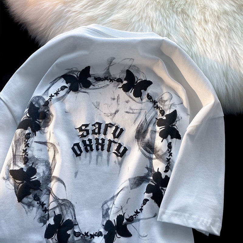 Áo thun HIIXIIVI 100% cotton tay ngắn cổ tròn in hình phong cách Hàn Quốc thời trang mùa hè 2022 cho nữ