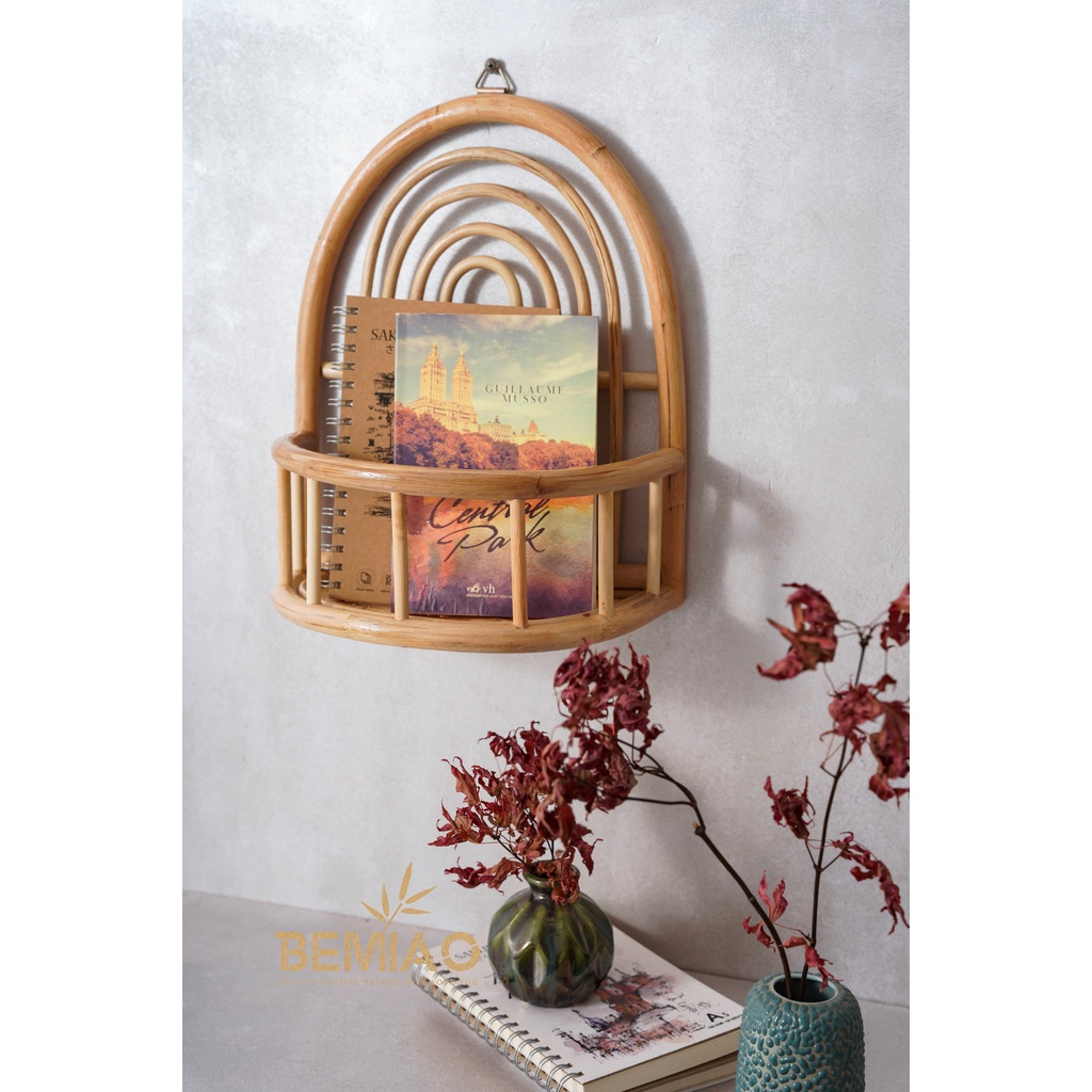 Kệ treo tường decor chất liệu song mây - Hàng thủ công mỹ nghệ cao cấp