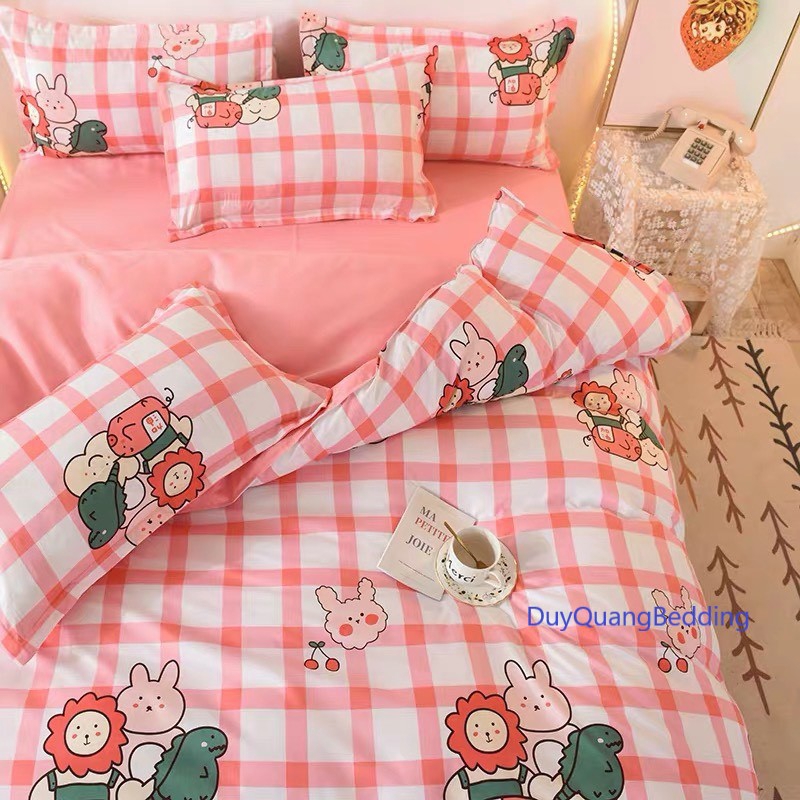 Cotton Poly Nhập Khẩu - Caro Hoa Hồng SP001098