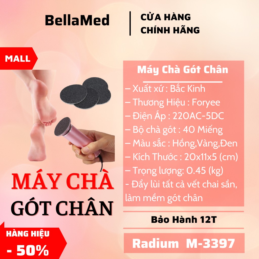 Máy Chà Gót Chân, Tẩy Tế Bào Chết Cho Tiệm Nail, Cá Nhân Tại Nhà-Tặng Kèm 60 Miếng Chà