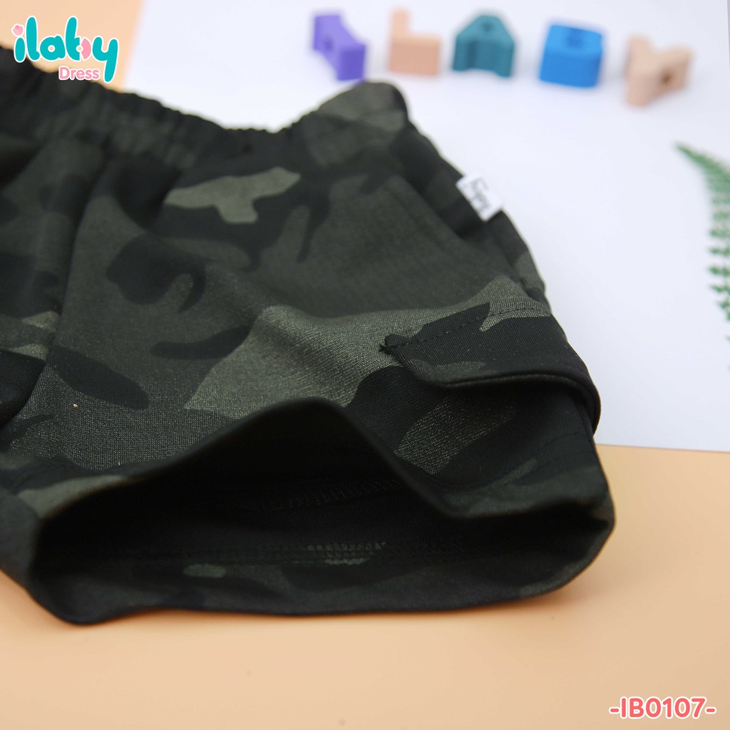 Quần cho bé trai ILABY họa tiết cạp chun có túi [34IB01070521]