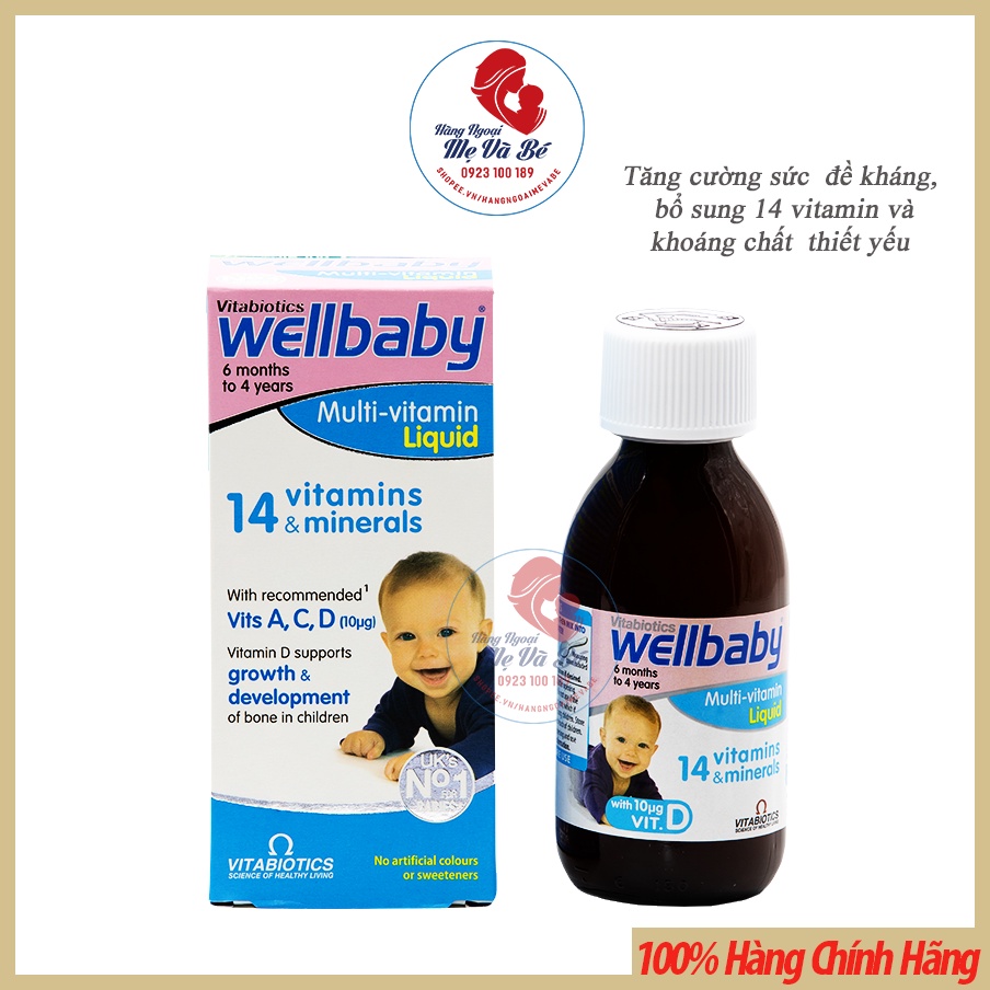 Vitamin tổng hợp WELLBABY Multi-Vitamin Liquid cho bé [Date 6/2022]