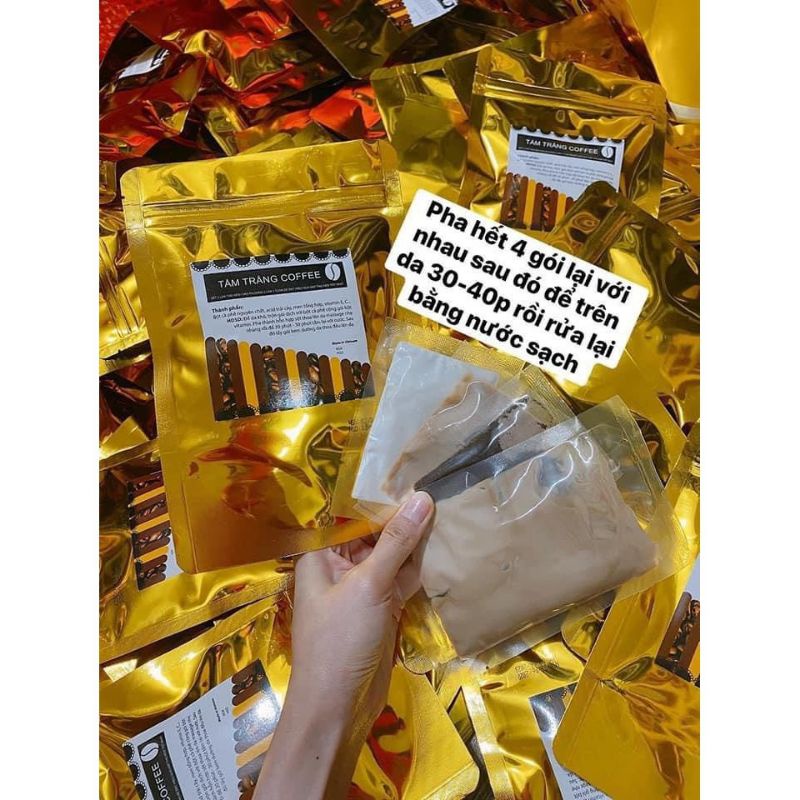 Tắm Trắng Cafe, Ủ Trắng Da Hoàn Toàn Từ Thiên Nhiên Gói 4 hộp nhỏ