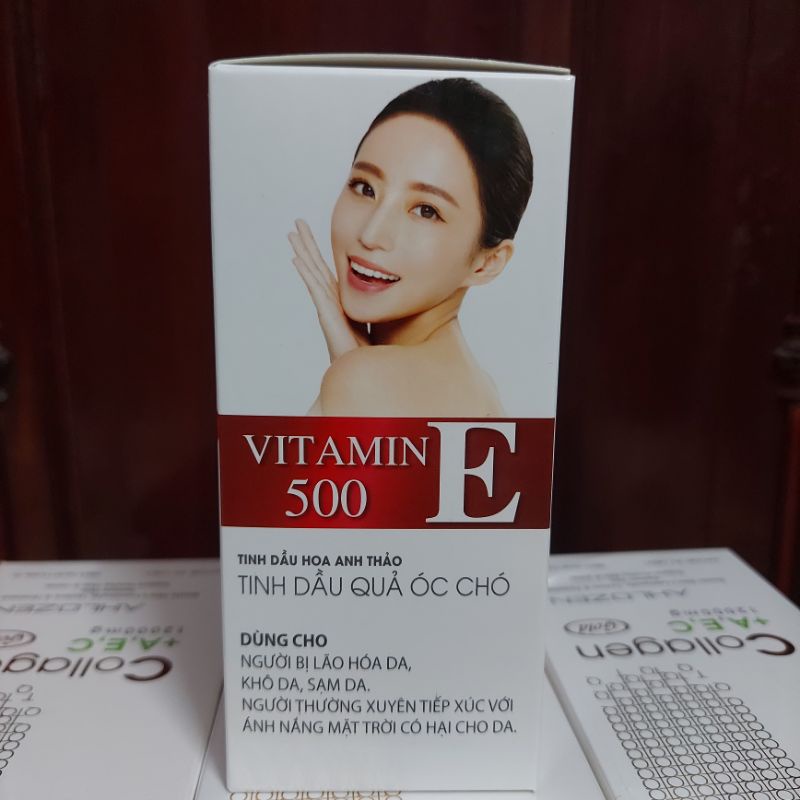 VITAMIN E ĐỎ 500 - Hỗ Trợ Làm Đẹp Da, Mượt Tóc - Hộp 60 Viên