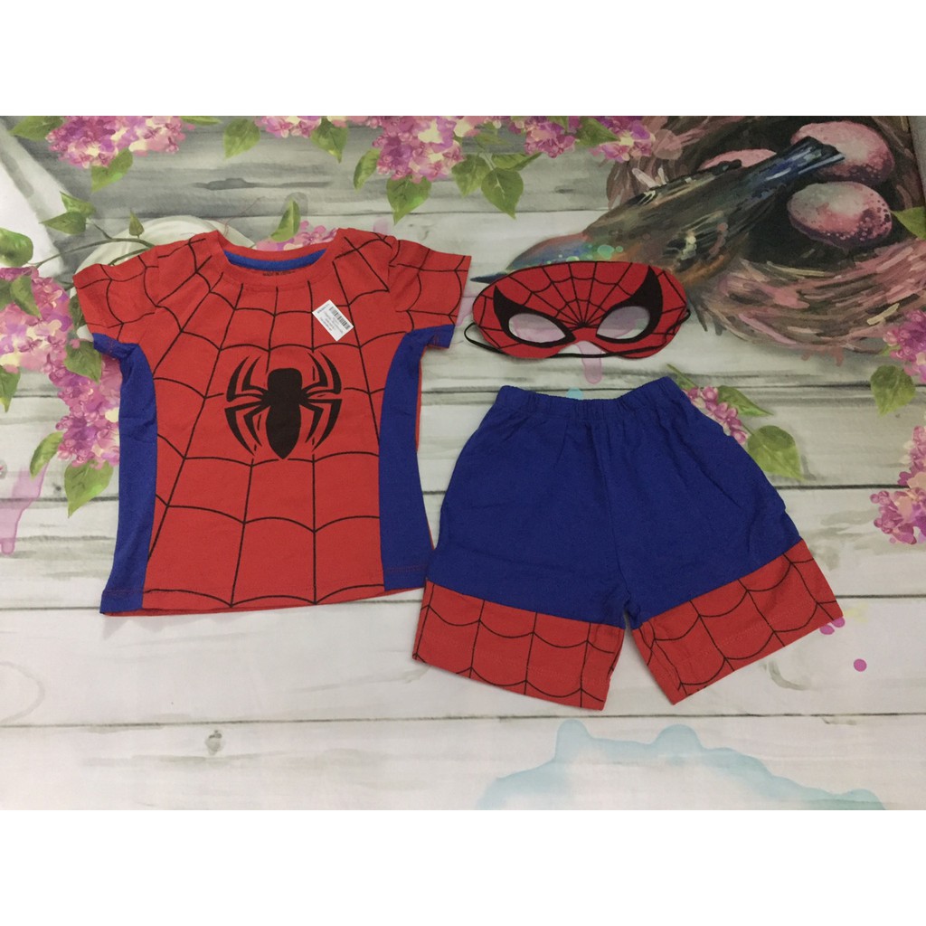 CHIPKIDS - Bộ cộc tay cotton siêu nhân mặt nạ (1-2t)