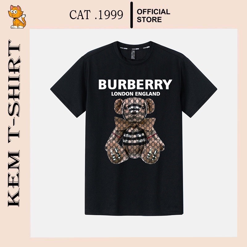 Áo thun oversize Teddy Burberry, áo phông unisex nam nữ cao cấp