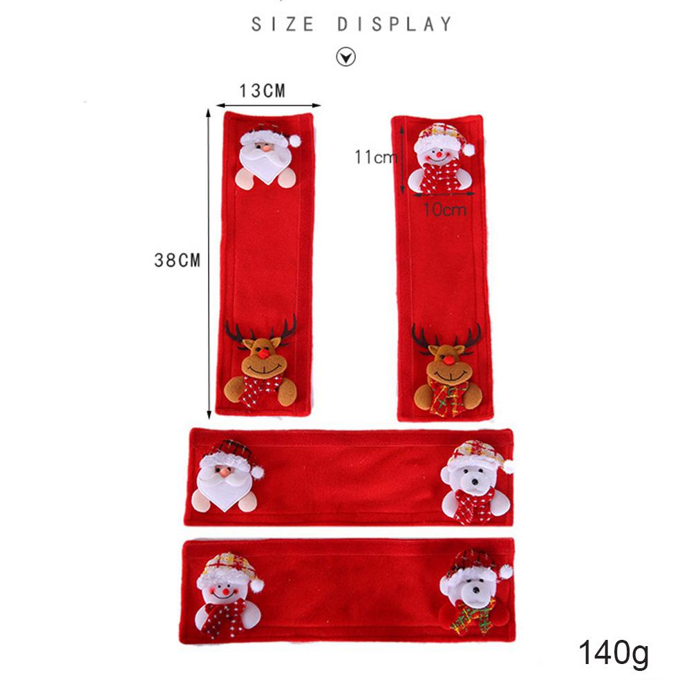 YIYU Set 4 Vỏ Bọc Tay Nắm Cửa Chống Tĩnh Điện Trang Trí Nhà Ở Hình Ông Già Noel