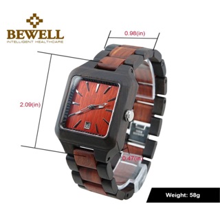 Bewell đồng hồ gỗ nam