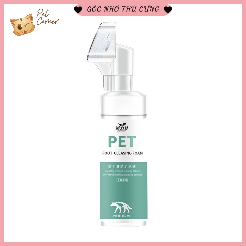 [Mã 44FMCGSALE1 giảm 10% đơn 250K] Bọt rửa chân cho chó mèo Borammy 150ml (Dụng cụ làm sạch bàn chân cho thú cưng)