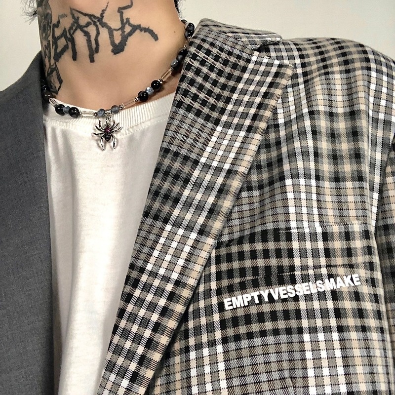 Vòng cổ Chuỗi Xích Mặt Nhện Đính Đá Pha Lê Phong Cách Hip Hop Unisex