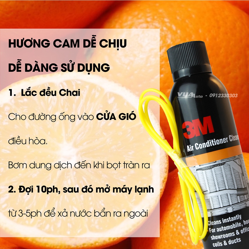 Dung dịch vệ sinh cửa gió điều hoà ô tô Chính hãng 3M, sạch bụi bẩn, mảng bám, khử mùi và vi khuẩn hệ thống điều hoà xe