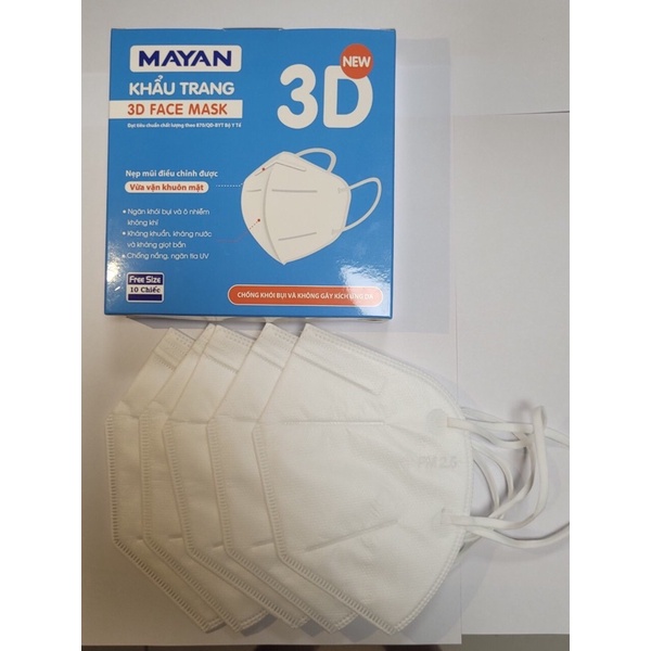 Khẩu trang MAYAN 3D PM 2.5 : 1 hộp 10 cái