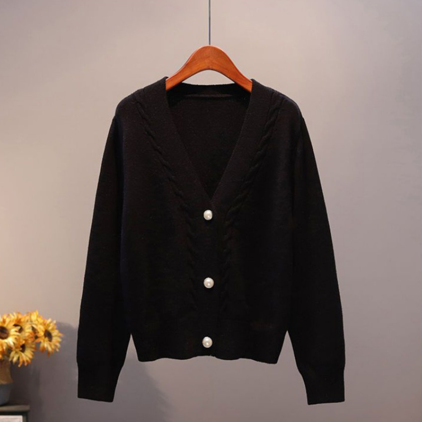 Áo Khoác Cardigan Dệt Kim Dáng Rộng Thời Trang Xuân Thu Phong Cách Hàn Quốc Cho Nữ