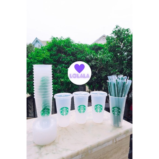 Ly Starbucks Reusable Transparent Trong Suốt 710ml