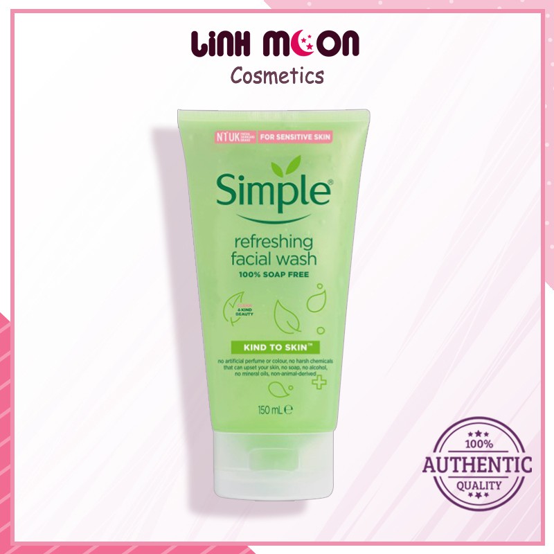 [Mã 1911FMCGSALE giảm 8% đơn 500K] Sữa Rửa Mặt SIMPLE Kind To Skin Refreshing Facial Wash Gel
