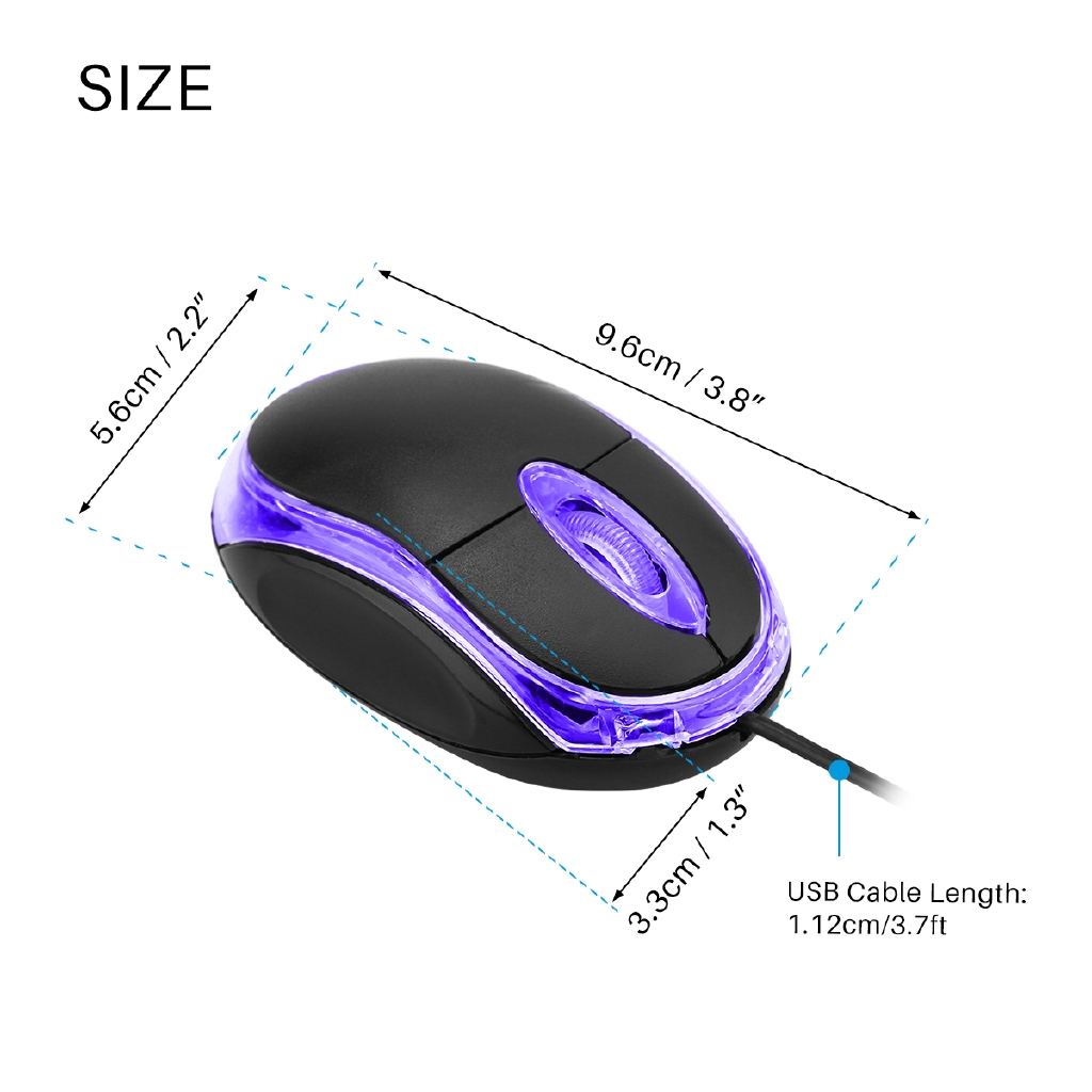 Chuột vi tính 3D USB 1200 Dpi chất lượng cao tiện dụng Gaming Led Mouse