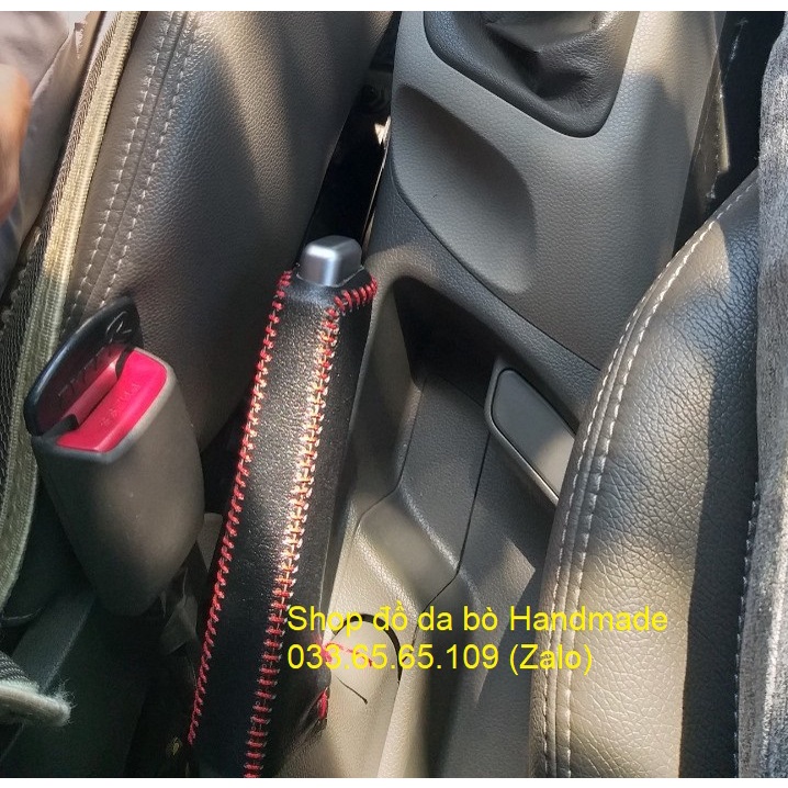 Bao da bọc cần số phanh tay Kia Morning số tự động đời thấp 2004-2007 bằng da bò, bảo hành 12 tháng, đẹp miễn chê