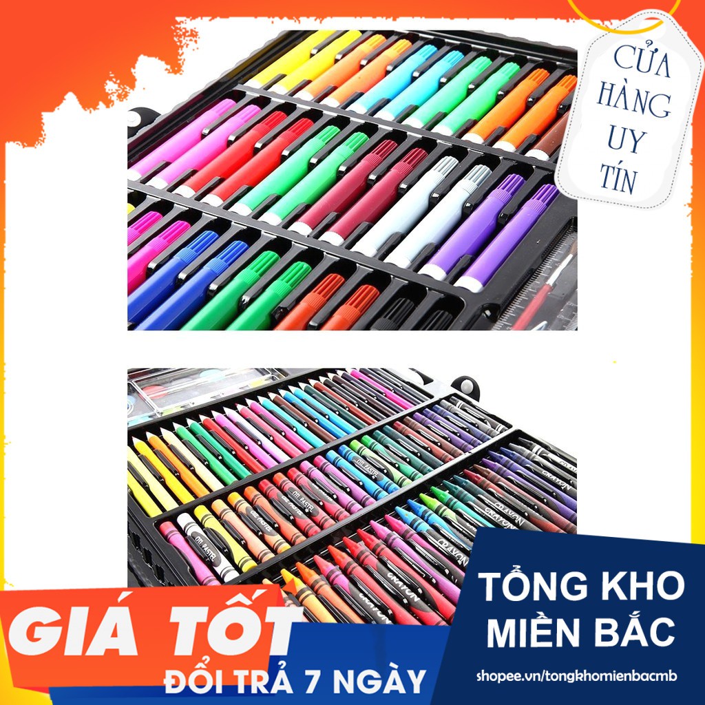 (miễn phí vận chuyển) Bộ bút màu 151 chi tiết cho bé - Bộ bút chì màu, màu nước, bút sáp(Tổng Kho MB)