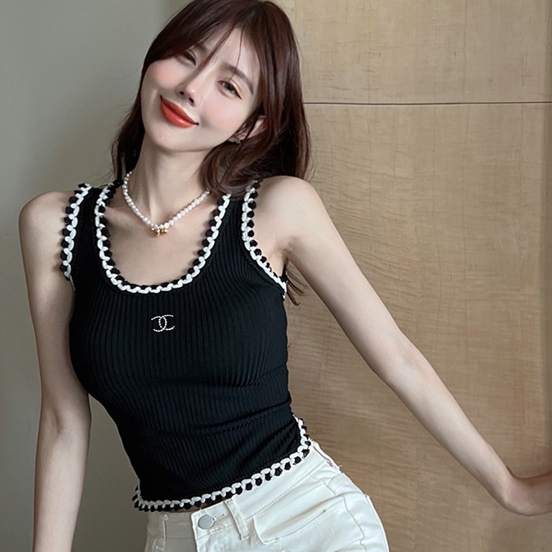 Áo Dệt Kim Không Tay Cổ Vuông Thiết Kế Độc Đáo Thời Trang Cho Nữ