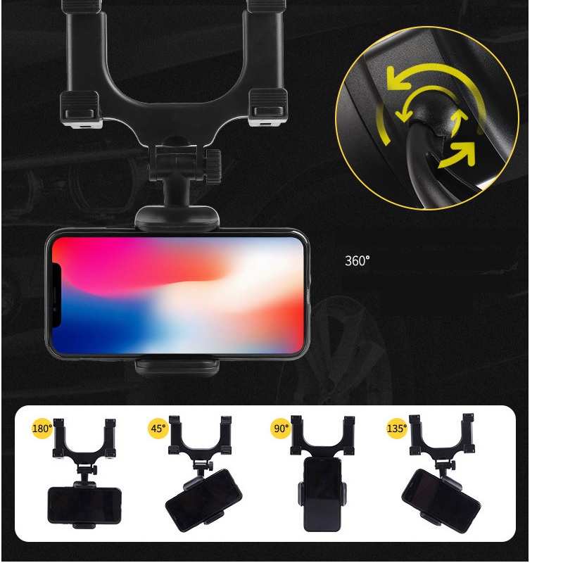 Giá đỡ điện thoại treo gương trên ô tô shopaha247 xoay 360 độ
