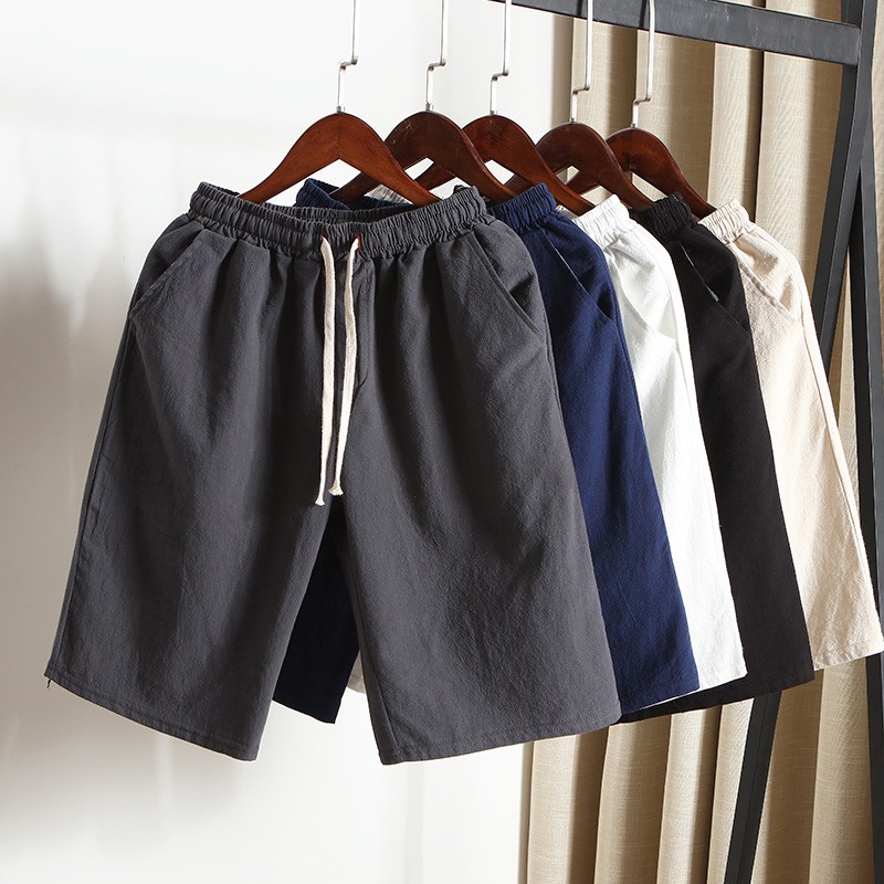 Quần short nam Mantoni chất đũi mềm mát, quần ngố nam chuẩn form cạp chun dây rút(SD79)