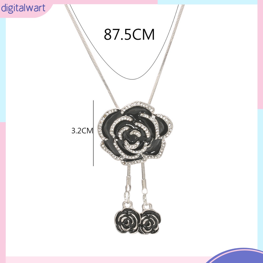 Vòng Cổ Mặt Hình Hoa Hồng Đính Đá Phong Cách Cổ Điển Cho Nữ