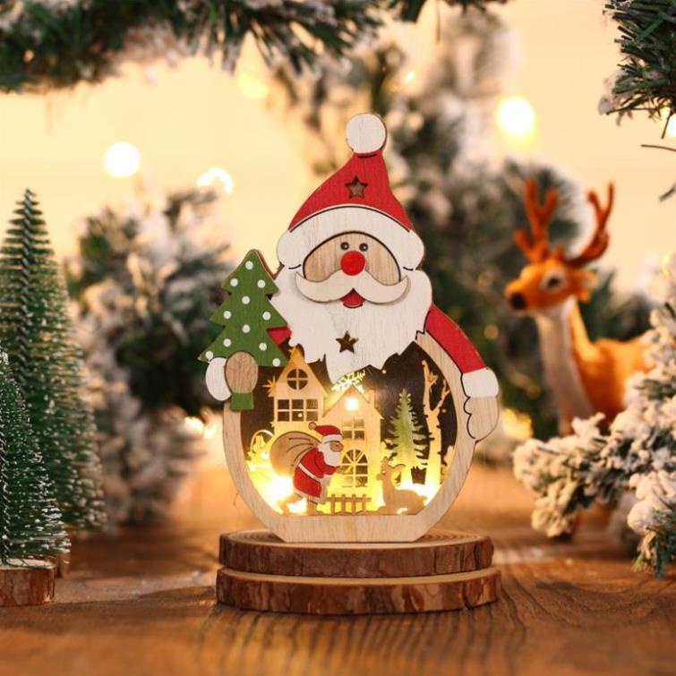Đồ trang trí để bàn hình ông già Noel có đèn LED dễ thương bắt mắt