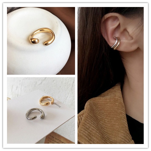 1 Khuyên Kẹp Vành Tai Chữ c Đơn Giản Thời Trang Hàn Quốc Cho Nữ