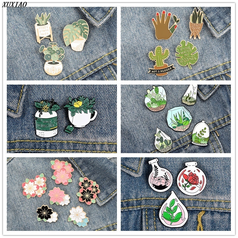 Ghim Cài Áo Tráng Men Họa Tiết Cây Xanh Hoạt Hình 40 Kiểu Cho Bạn Bè Bán Sỉ