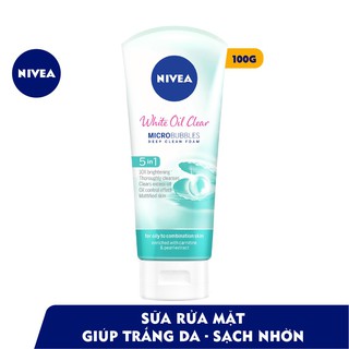 SỮA RỬA MẶT NIVEA WHITE OIL CLEAR TRẮNG DA SẠCH NHỜN 100G