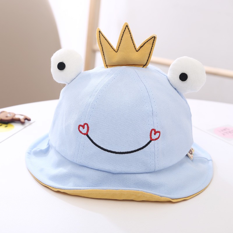 (Quà Tặng Bé)Mũ vành hoàng tử công chúa ếch M014-hồng cho bé từ 6m-3T hàng QC L1