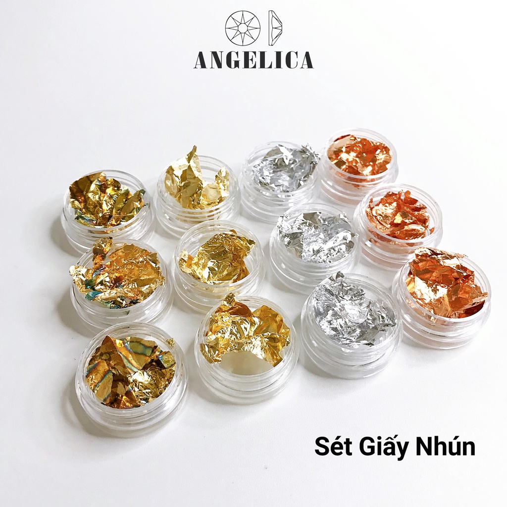 Set 12 Hũ Giấy Nhún Vàng Bạc ANGELICA SGN