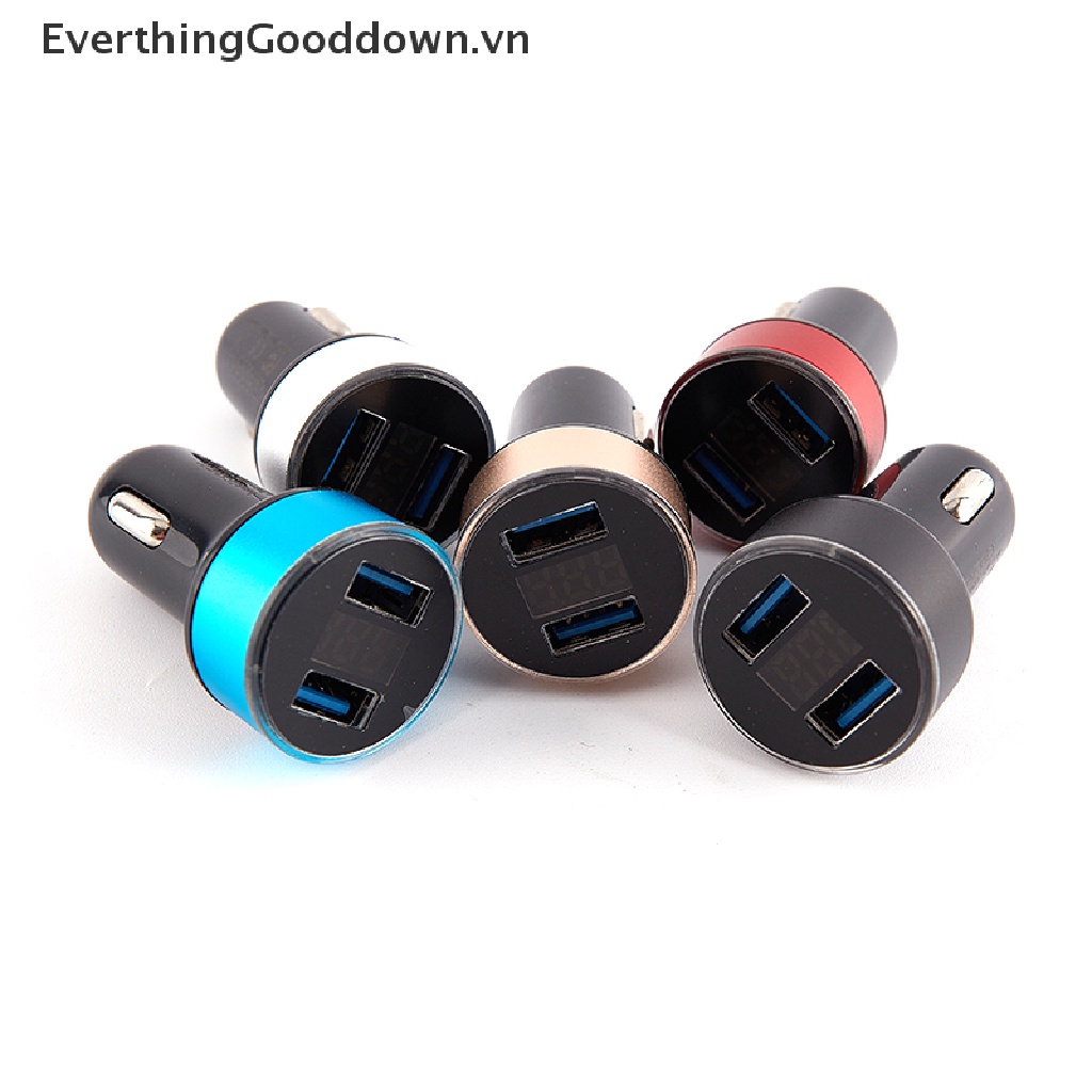 Tẩu Sạc Điện Thoại USB Kép 4.8A Bằng Kim Loại Cho Xe Hơi