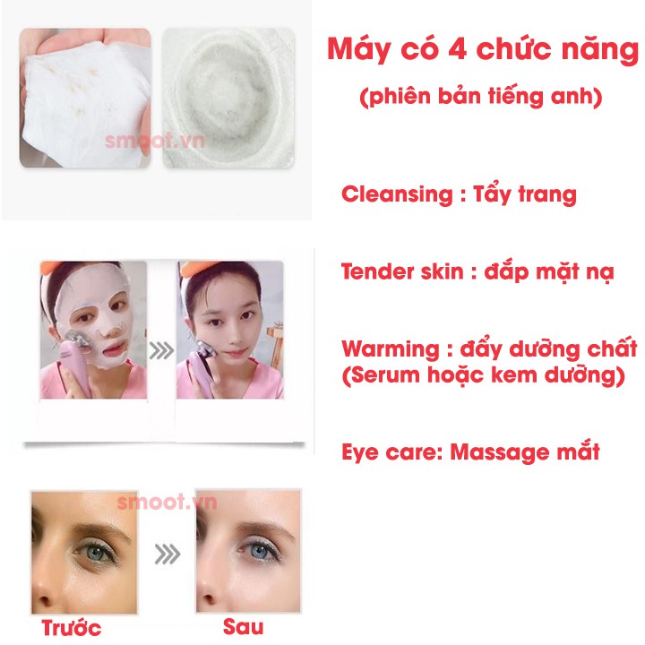 Máy đẩy tinh chất ánh sáng sinh học, chăm sóc da mặt với công nghệ mới đa chức năng - Máy điện di hình cô gái