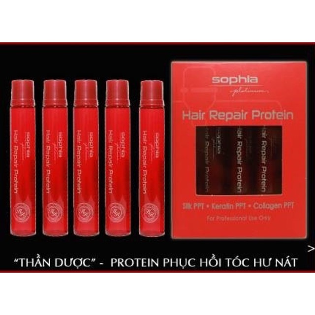 Protein phục hồi tóc hư nát #sophia Platinum Hair Repair Protein 13mlx10