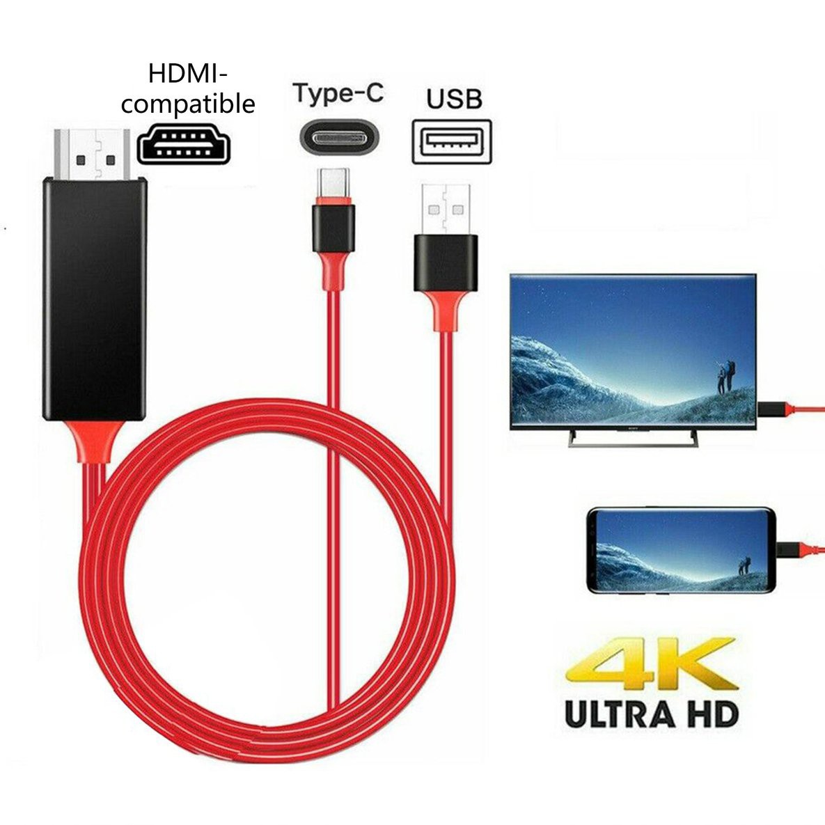 Bộ Chuyển Đổi 4k Mhl Type C Sang Hdmi-compatible Tv Type C Sang Hdmi-compatible