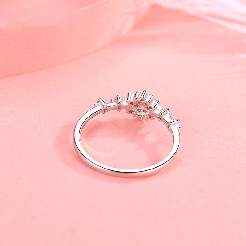 Nhẫn Đeo Tay Hoa Tuyết Trắng Giáng Sinh Bạc Ý S925 Nữ Tính Thanh Lịch N2651 Bảo Ngọc Jewelry