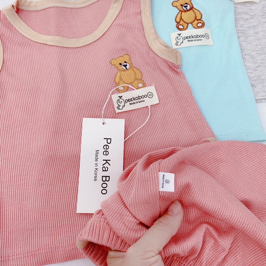 HOT BỎNG TAY- BỘ BA LỖ GÂN LẠNH PEEKABOO CHO BÉ TRAI - BÉ GÁI