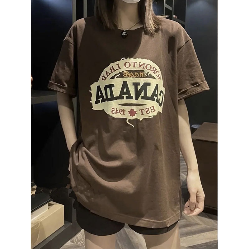 Áo thun HIIXIIVI 100% cotton tay ngắn cổ tròn thời trang mùa hè phong cách Hàn Quốc cho nữ 2022