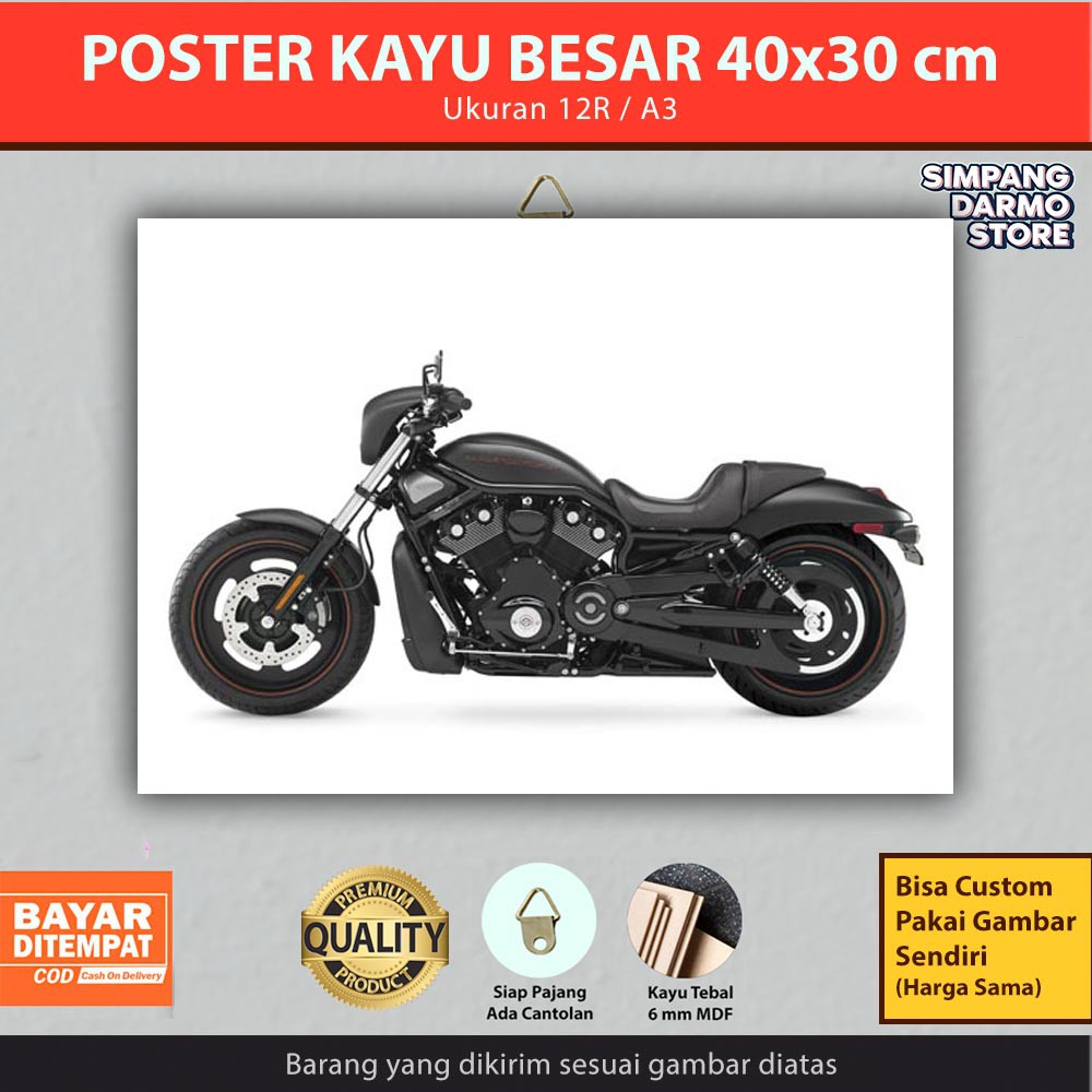 Poster Gỗ Treo Tường In Hình Xe Mô Tô Harley Davidson 30x40 cm Hld-2